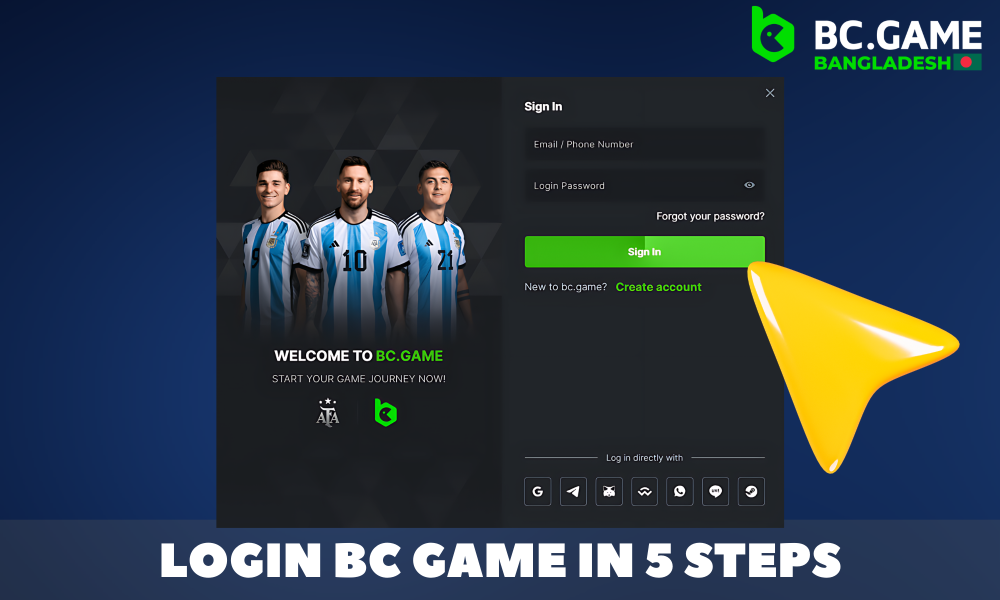 How to log in to your BC.Game account, step-by-step instructions