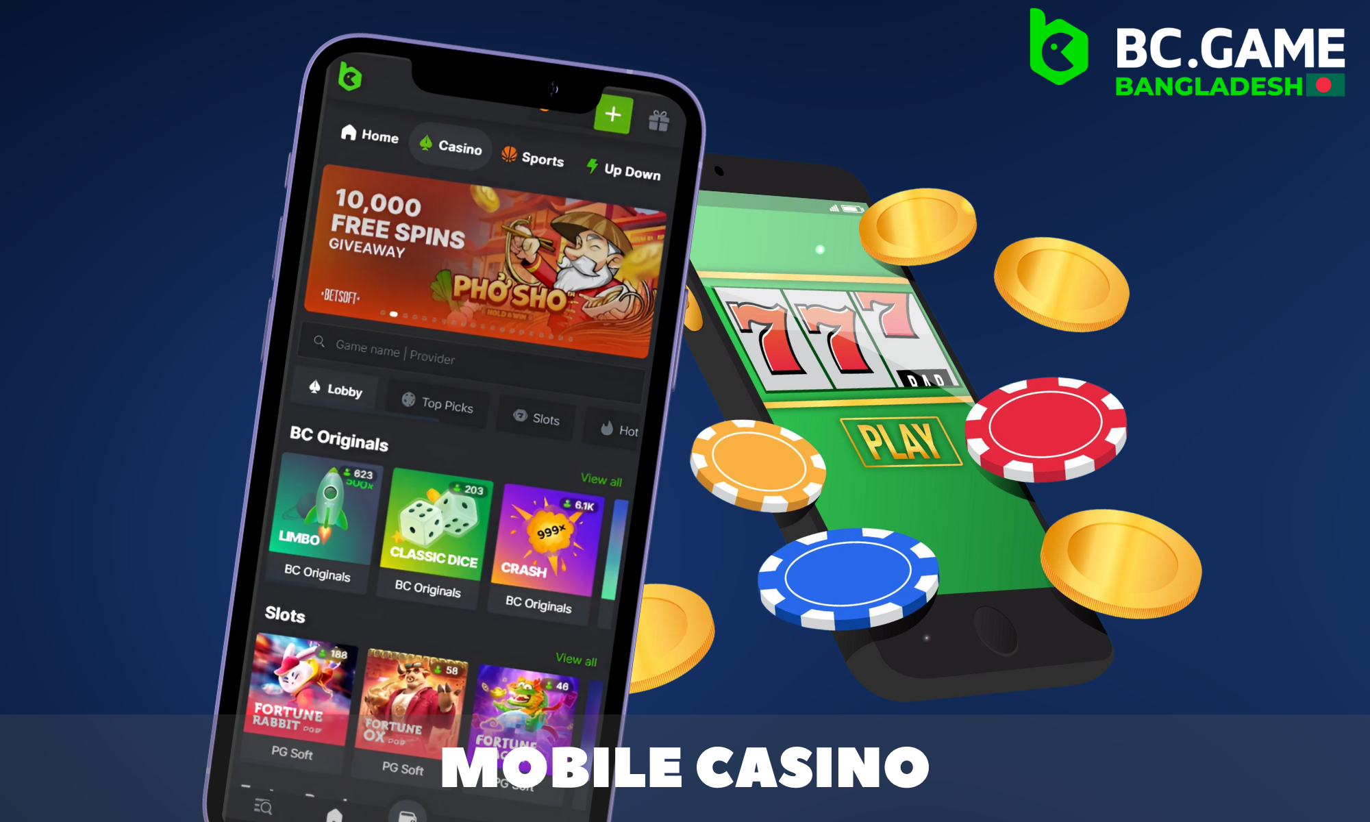 BC Game app offers full access to 8000 casino lobby games