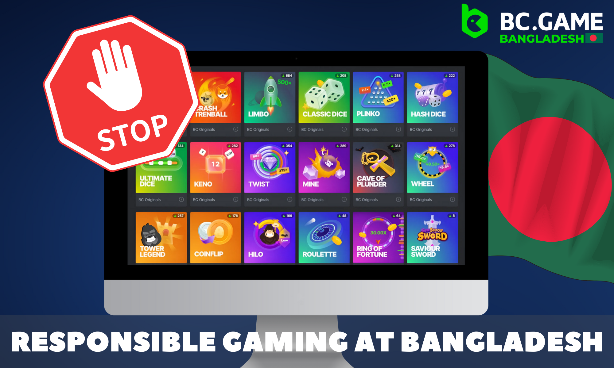 BC.GAME Bangladesh takes a responsible attitude to the problem of gambling addiction and helps to fight it