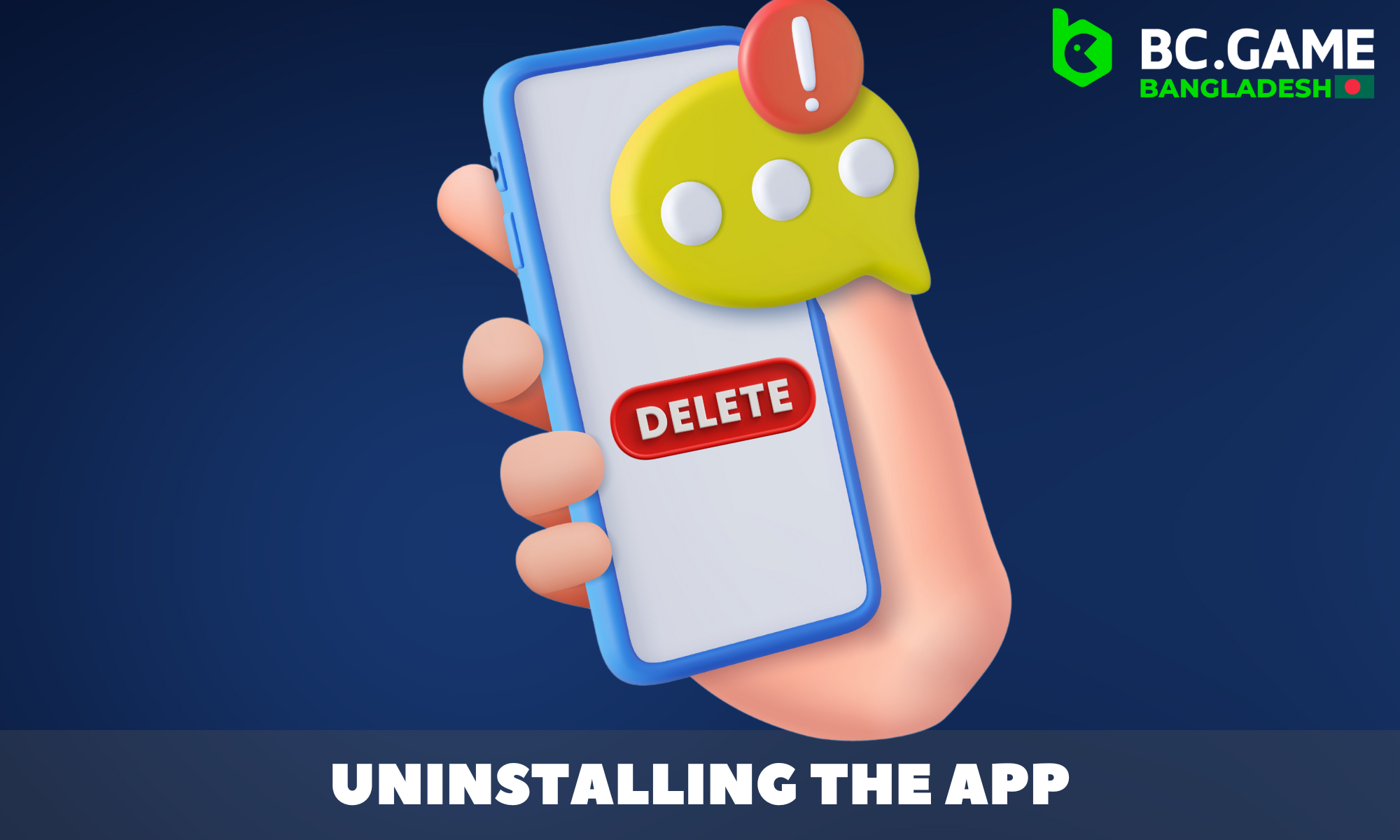 Step by step description of how to uninstall BC Game app