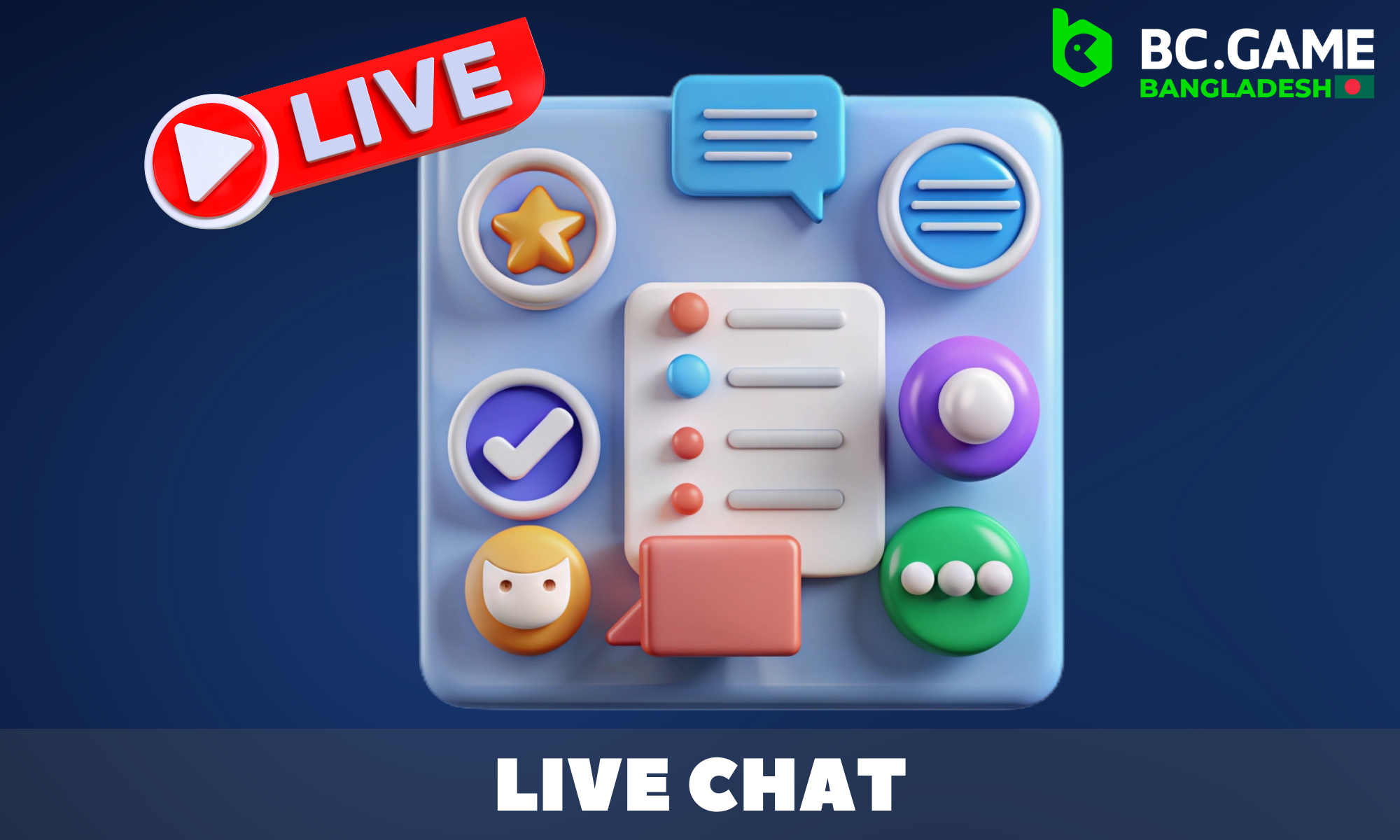 BC.GAME Bangladesh has a convenient and fast live chat to resolve any issues
