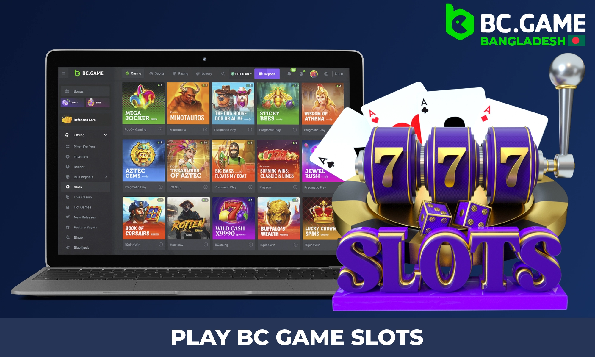 How to play slots on BC Game?